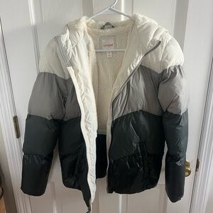 Cat & Jack Black and Gray Kids Puffer Jacket